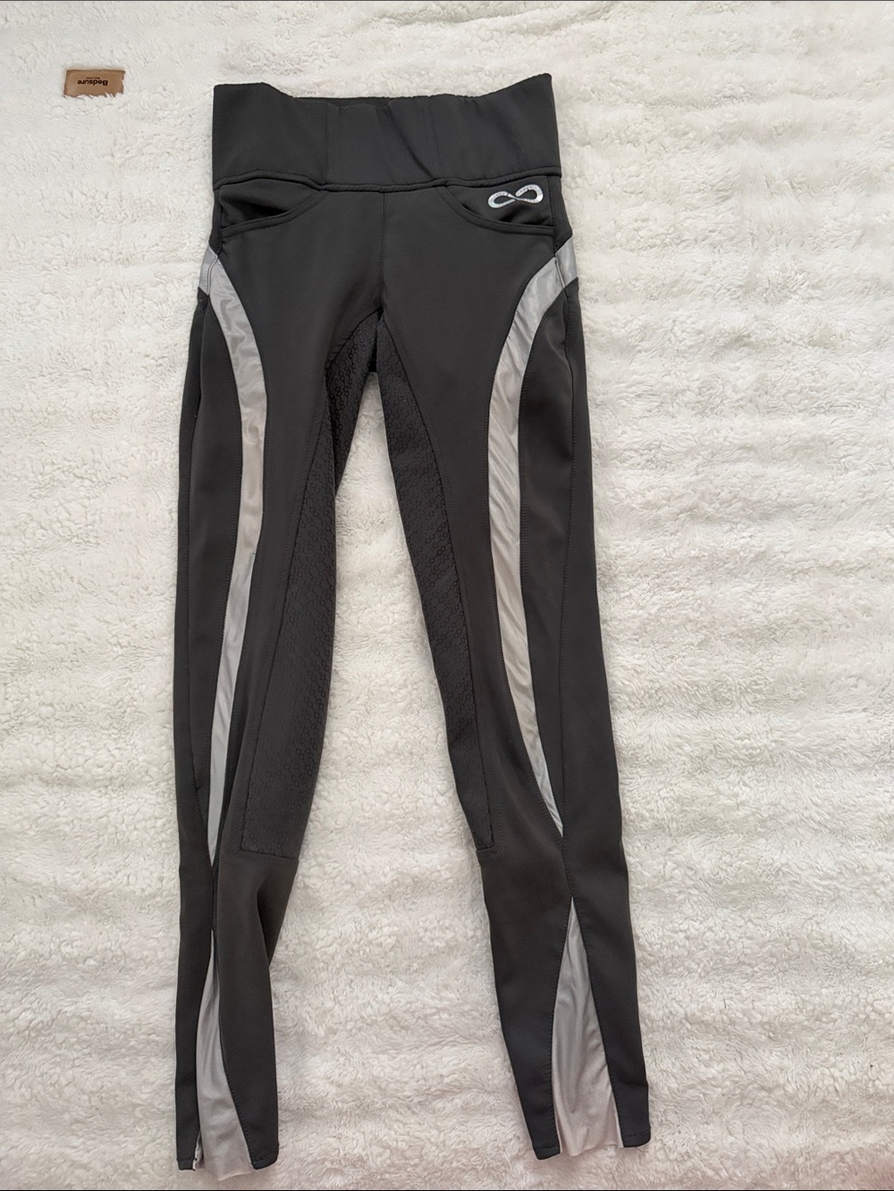 Stride Black Riding pants with Reflective Logo